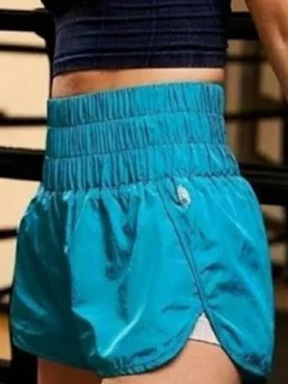 Free people movement high waist active shorts - turquoise